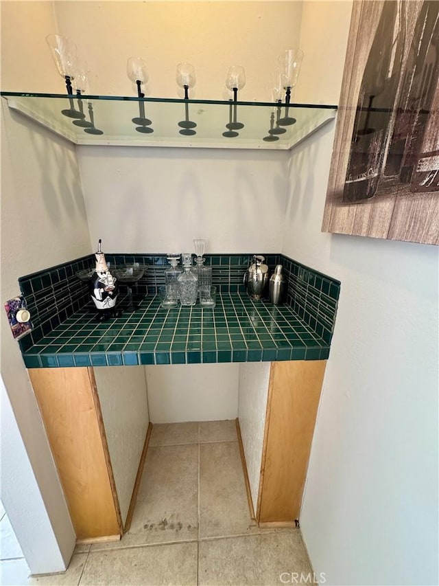 bathroom with tile patterned flooring