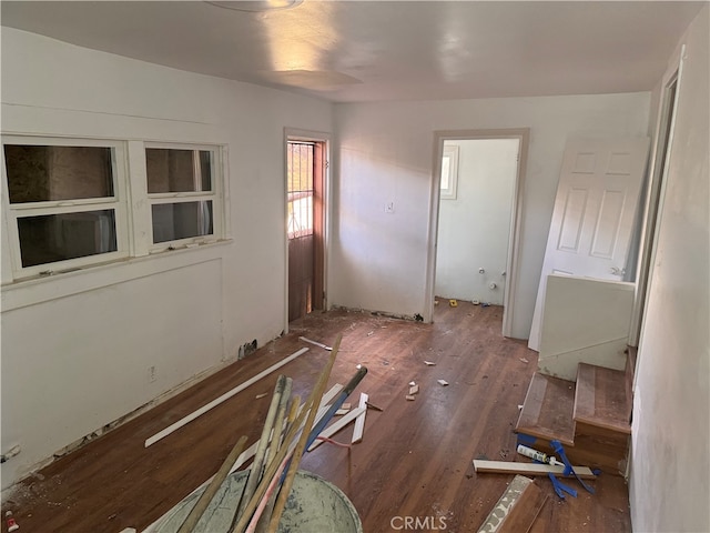 interior space featuring dark wood-type flooring