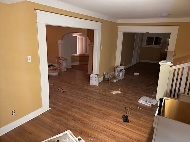 interior space featuring dark hardwood / wood-style flooring