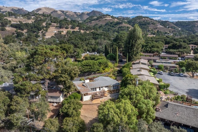 aerial view with a mountain view