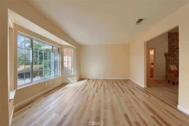 unfurnished room featuring light hardwood / wood-style flooring