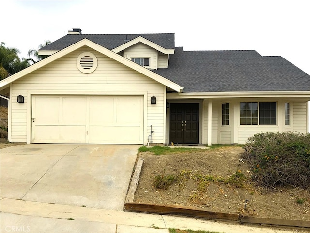 view of front facade featuring a garage