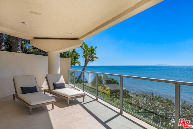 balcony with a water view