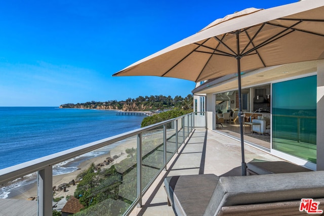 balcony with a water view