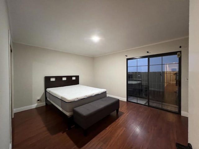 bedroom featuring dark wood-type flooring