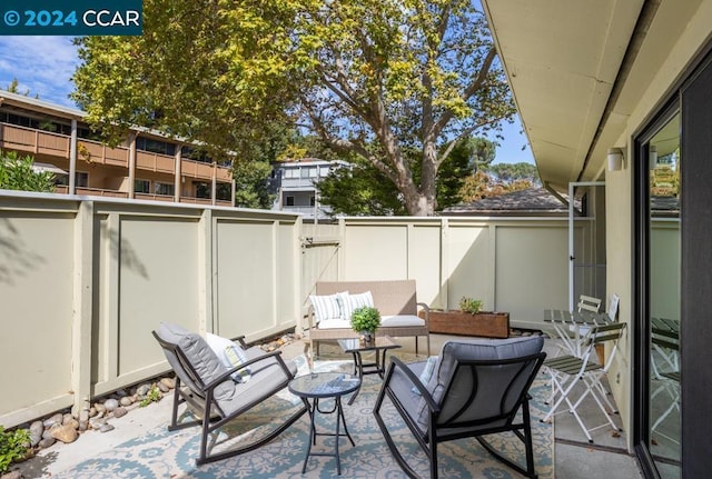 view of patio with outdoor lounge area