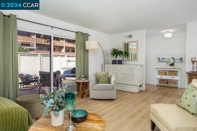 living room featuring light hardwood / wood-style flooring