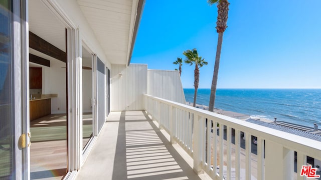 balcony with a water view