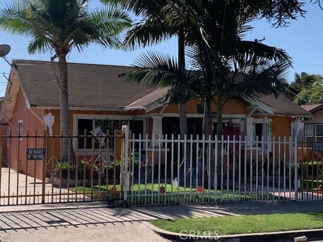 view of gate featuring fence private yard