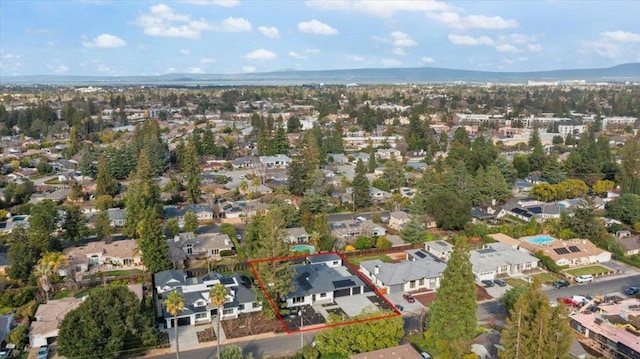 aerial view featuring a mountain view