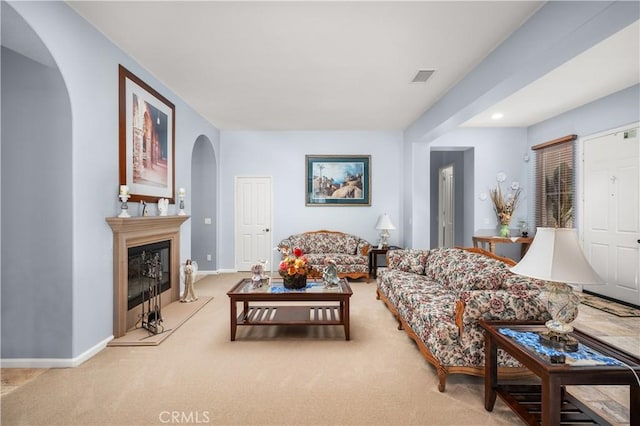 view of carpeted living room