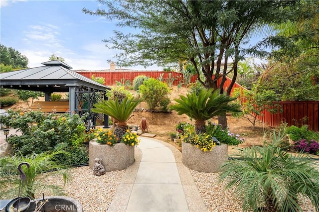 view of yard featuring a gazebo