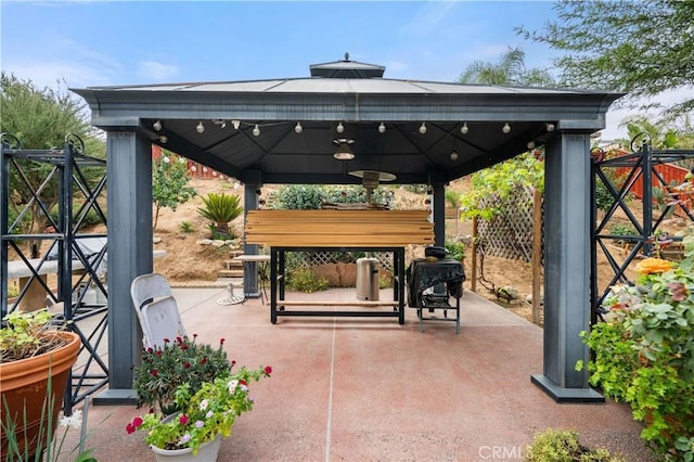 view of patio with a gazebo