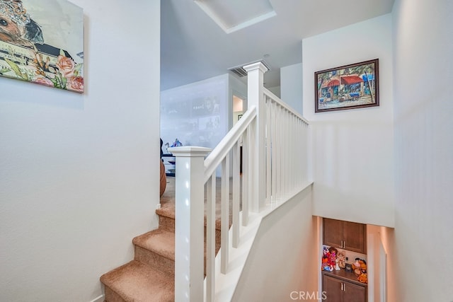 stairs with ornate columns