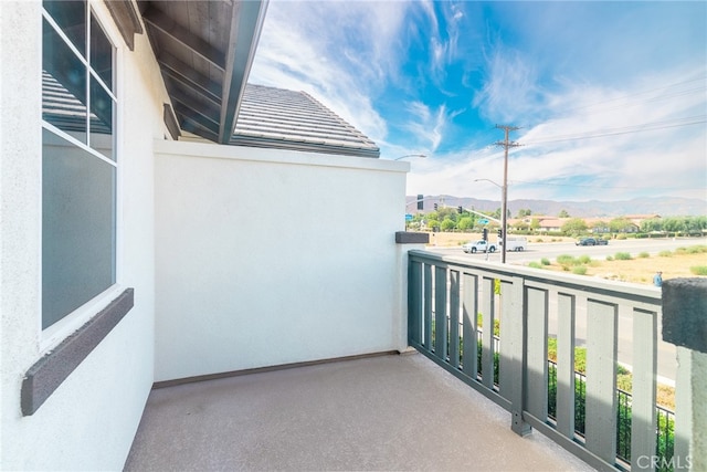 balcony with a mountain view