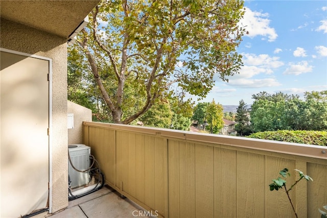 balcony with cooling unit