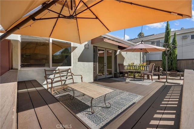 deck featuring french doors