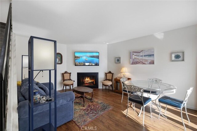 living room with hardwood / wood-style flooring