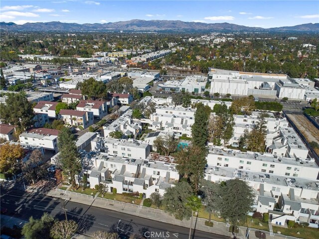 drone / aerial view with a mountain view