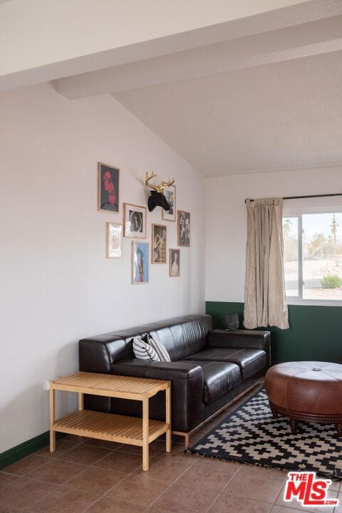 living room featuring tile patterned floors