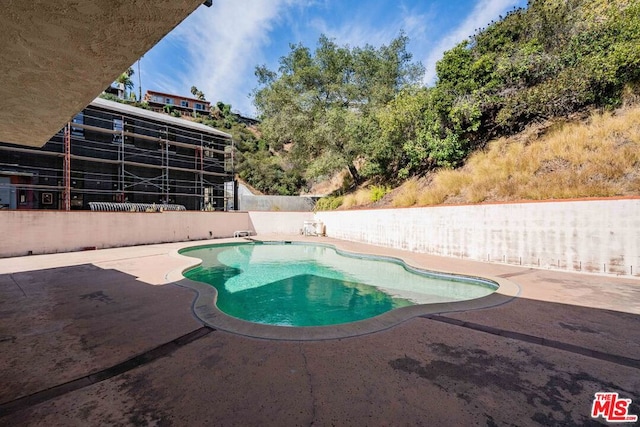 view of swimming pool featuring a patio