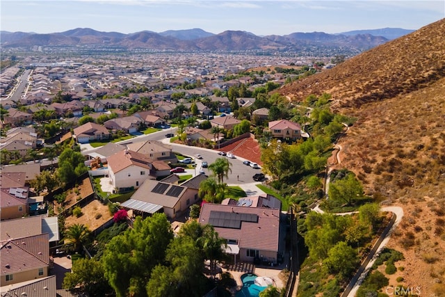 aerial view with a mountain view