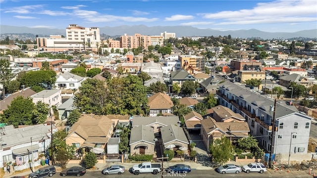 drone / aerial view with a mountain view