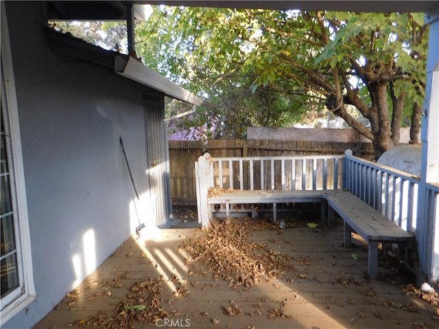 deck with a patio