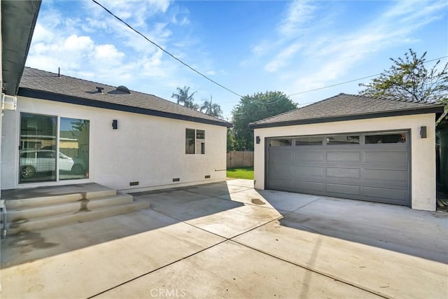 view of property exterior with a garage