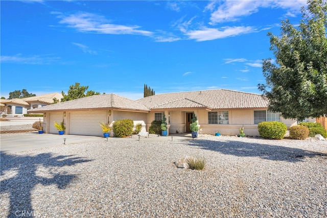 single story home with a garage