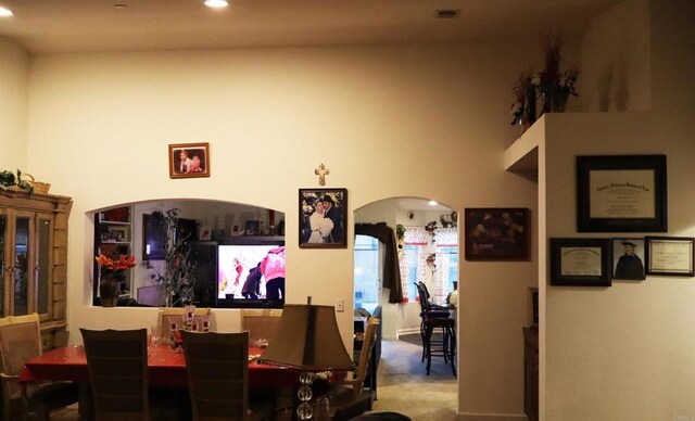 dining room featuring carpet floors