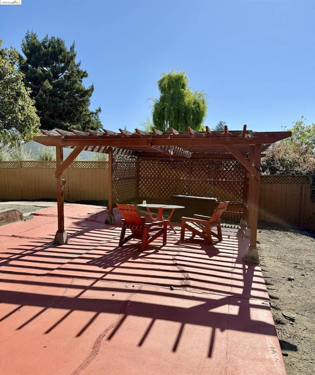 view of patio with a pergola