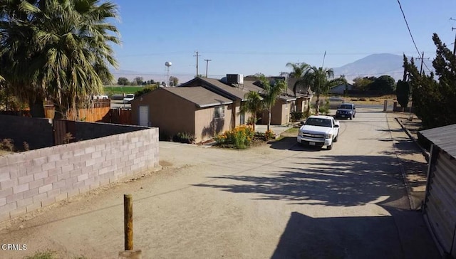 view of road with a mountain view