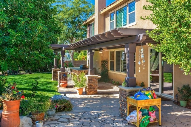 view of patio with a pergola