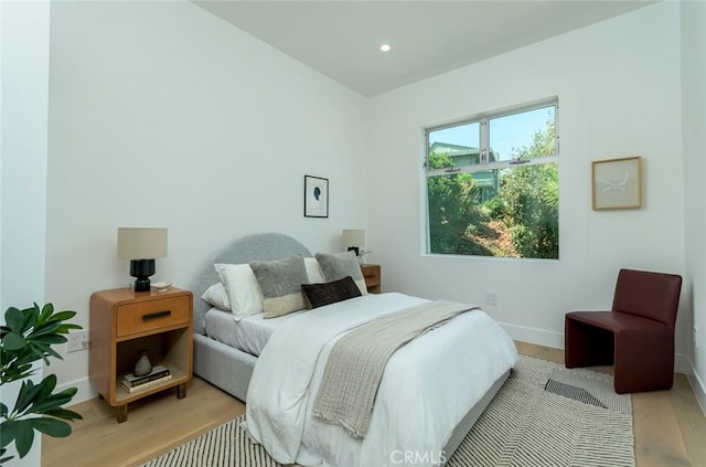 bedroom featuring light hardwood / wood-style floors