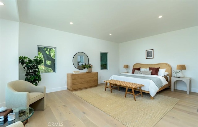 bedroom featuring light hardwood / wood-style floors