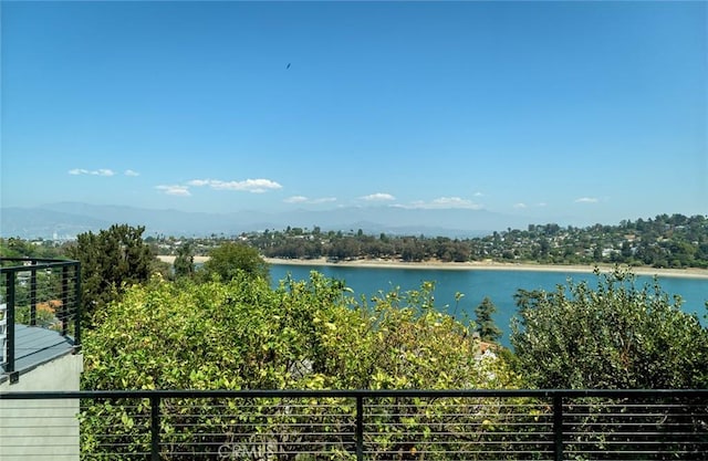 view of water feature with a mountain view