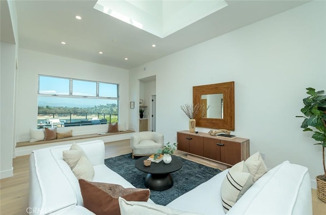 living room featuring light hardwood / wood-style flooring