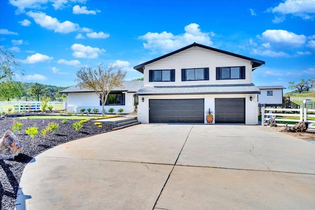 view of front of home featuring a garage