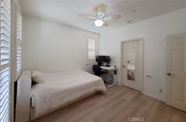 505 Lowe Dr, Placentia, CA 92870 - bedroom with light wood-type flooring and ceiling fan