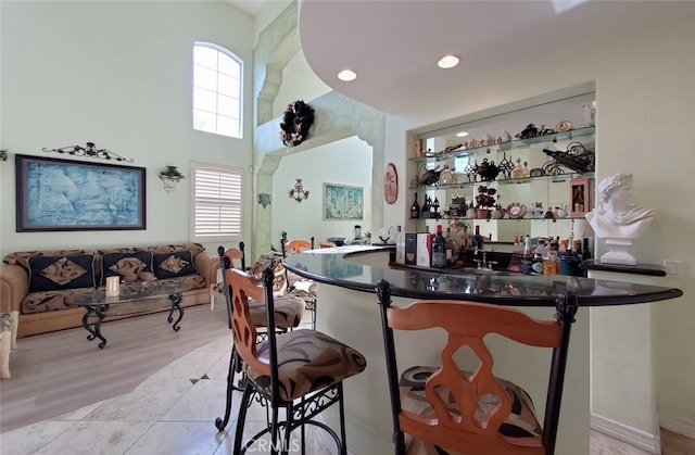 505 Lowe Dr, Placentia, CA 92870 - indoor wet bar with healthy amount of natural light, a high ceiling, and recessed lighting