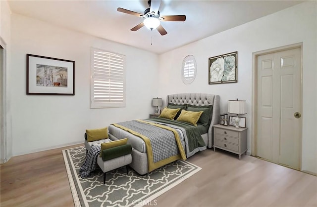 505 Lowe Dr, Placentia, CA 92870 - bedroom with wood finished floors and ceiling fan