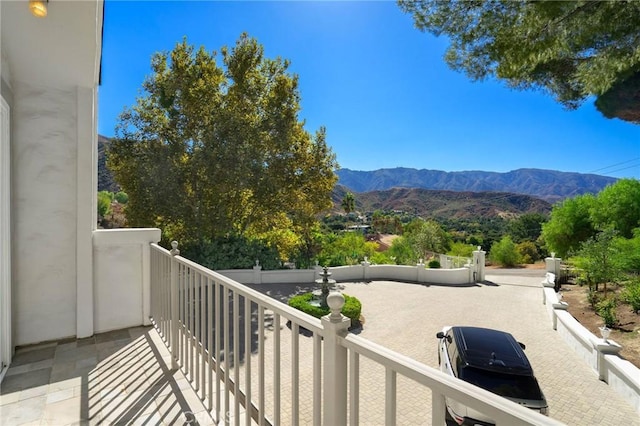 balcony with a mountain view