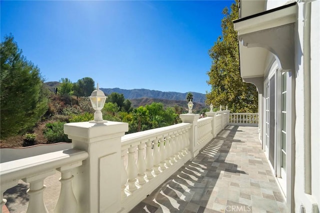 balcony with a mountain view