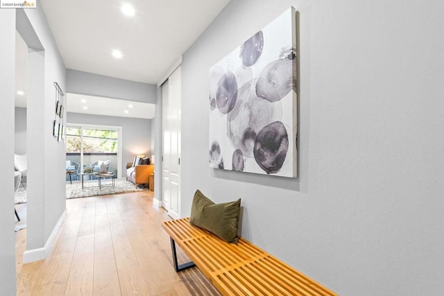 hallway featuring light hardwood / wood-style flooring