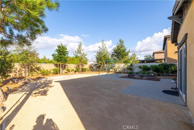 view of patio / terrace featuring a playground