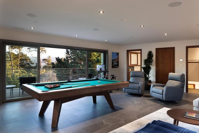 rec room featuring billiards