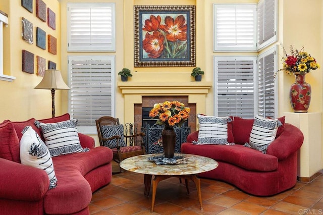 interior space with a wealth of natural light and tile patterned flooring