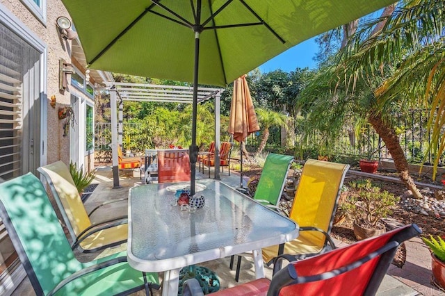 view of patio / terrace with a pergola