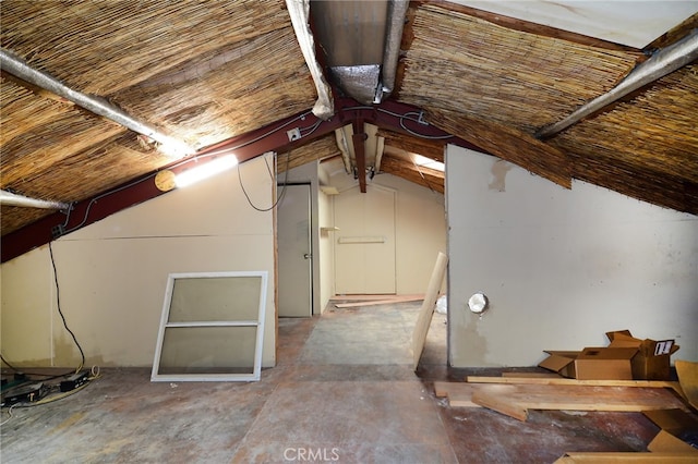 view of unfinished attic